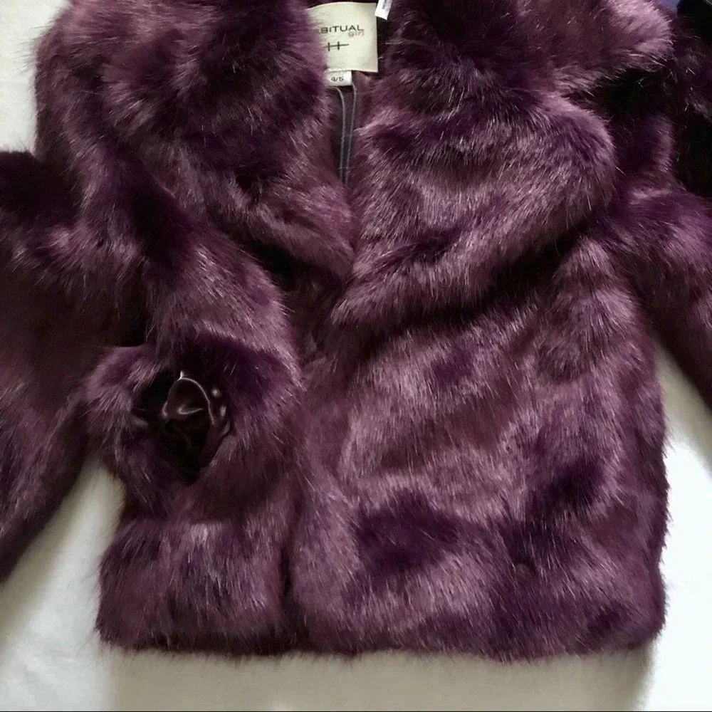 Habitual NWT Faux Fur Coat for Girls 4/5